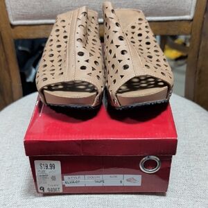 Refresh Taupe Cut-Out Mules